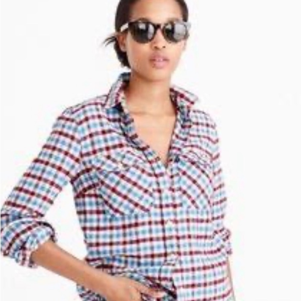 J.Crew Plaid Longsleeve Boyfriend Shirt